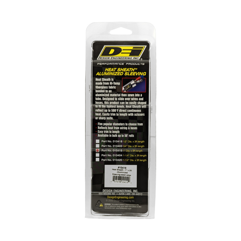 DEI Heat Sheath 1in x 3ft - Aluminized Sleeving - Sewn Edge - Image 5
