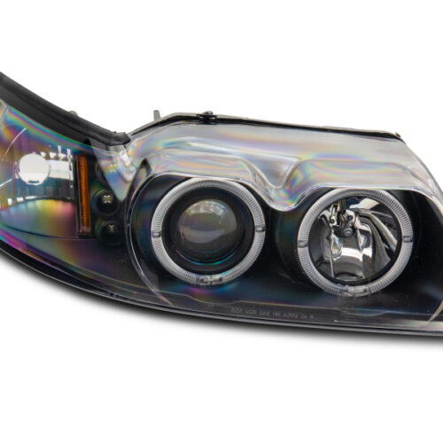Raxiom for 1999-2004 Ford Mustang Dual LED Halo Projector Headlights- Black Housing (Clear Lens) - Image 5
