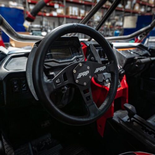 PRP Flat Leather Steering Wheel - Black - Image 5