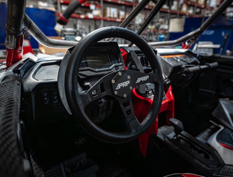 PRP Flat Leather Steering Wheel - Black - Image 5