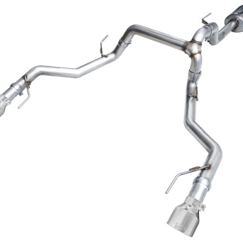 AWE Tuning Cat-Back w/ Chrome Silver Tips for 2021+ Ford F150 Tremor w/ Bumper Cutouts 0FG Non-Resonated - Image 9
