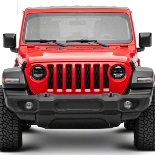 Raxiom for 2018-2023 Jeep Wrangler JL Axial Series 9-In Angel Eye LED Headlights- Black Housing (Clear Lens) - Image 4