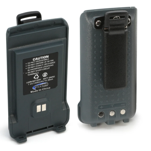 Rugged Radios GMR2 Replacement Lithium Battery w/12v Charge Port and Belt Clip Grey