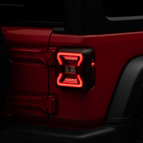 Raxiom for 2018-2022 Jeep Wrangler JL LED Tail Lights- Black Housing - Red Lens