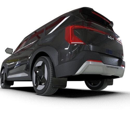 Alternative view of Rally Armor 2027 Kia EV5 Black Mud Flap - Metallic Black Logo