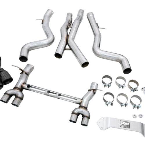 AWE Tuning Track Edition Cat-Back Exhaust - Diamond Black Tips for BMW F8X M3/M4 - Image 7