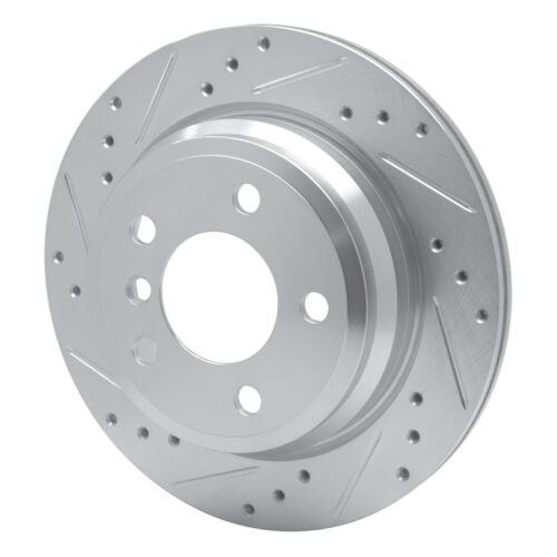 R1 06-20 BMW 430I Gran Coupe Rear Left Drilled & Slotted Silver Brake Rotor - Image 2