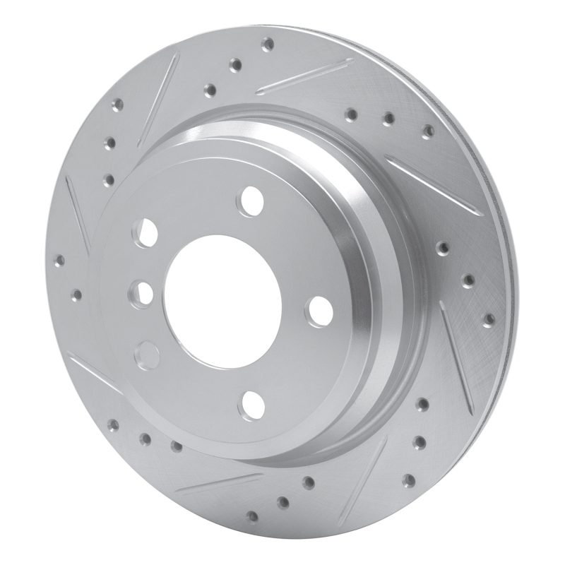 R1 06-20 BMW 430I Gran Coupe Rear Left Drilled & Slotted Silver Brake Rotor - Image 2