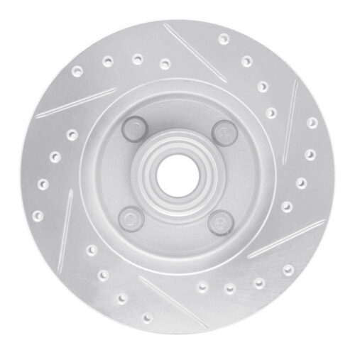 R1 Concepts for 78-93 Ford Thunderbird Front Left Drilled & Slotted Silver Brake Rotor - Image 5