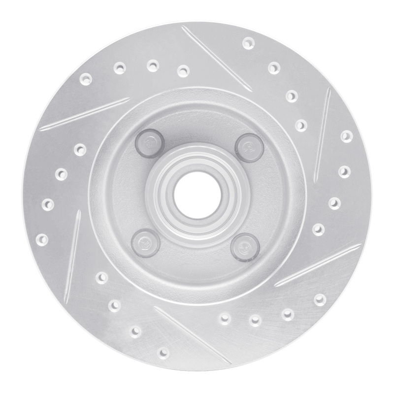 R1 Concepts for 78-93 Ford Thunderbird Front Left Drilled & Slotted Silver Brake Rotor - Image 5