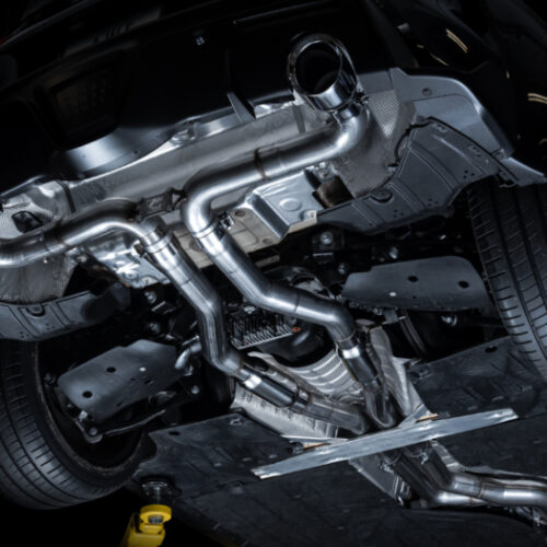 AWE Tuning Track Edition Exhaust - 5in Chrome Silver Tips for 2020 Toyota Supra A90 - Image 7