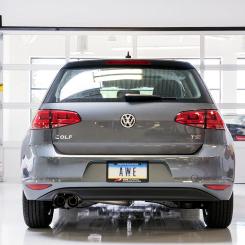 AWE Tuning Track Edition Exhaust w/Diamond Black Tips (90mm) for VW MK7 Golf 1.8T - Image 3