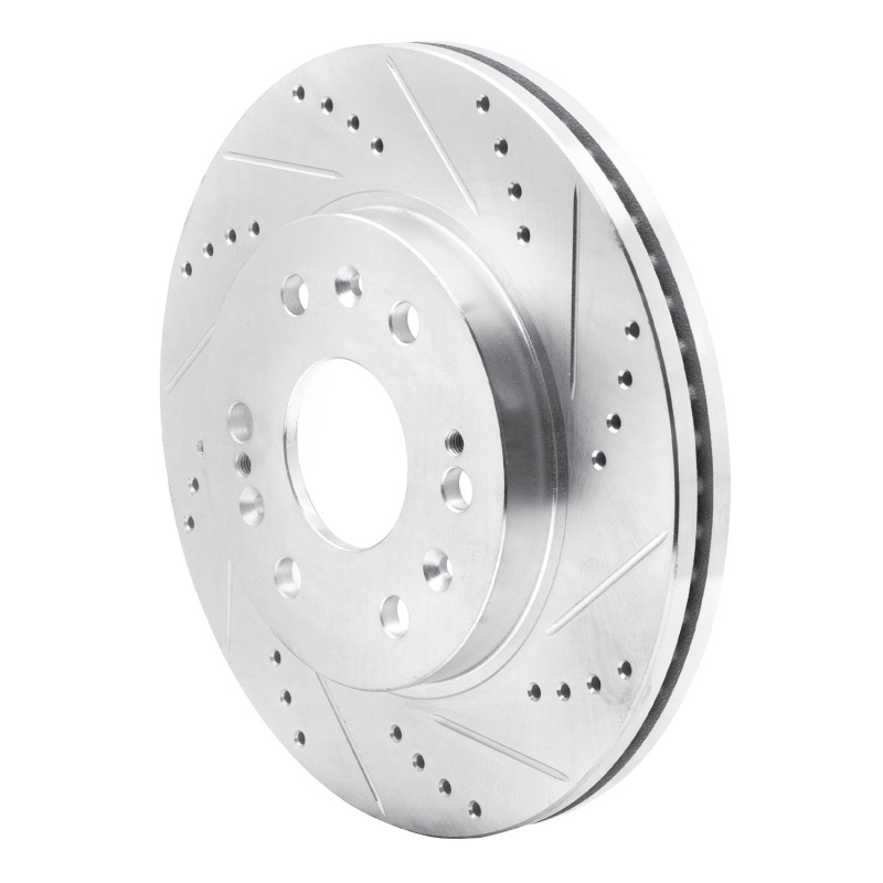 R1 Concepts for 05-19 Chevrolet Silverado 1500 Front Right Drilled & Slotted Silver Brake Rotor - Image 2