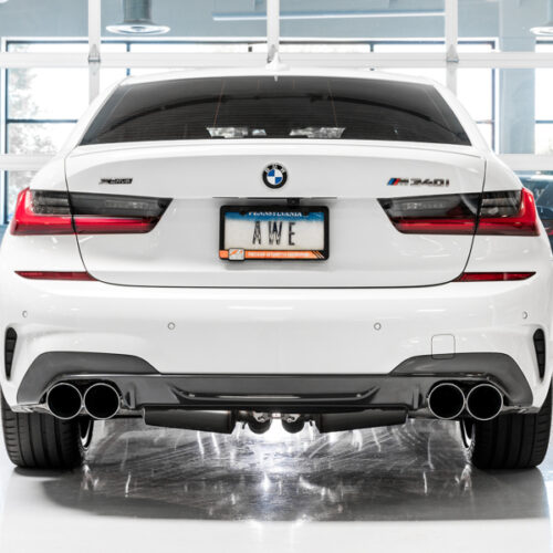 AWE Tuning Track Edition Exhaust - Quad Chrome Silver Tips for 2019+ BMW M340i (G20) - Image 4