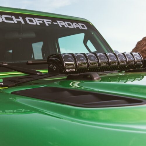 Alternative view of Rigid Industries for 2018 Jeep JL - Hood Mount Kit - Mounts 20in Adapt Series