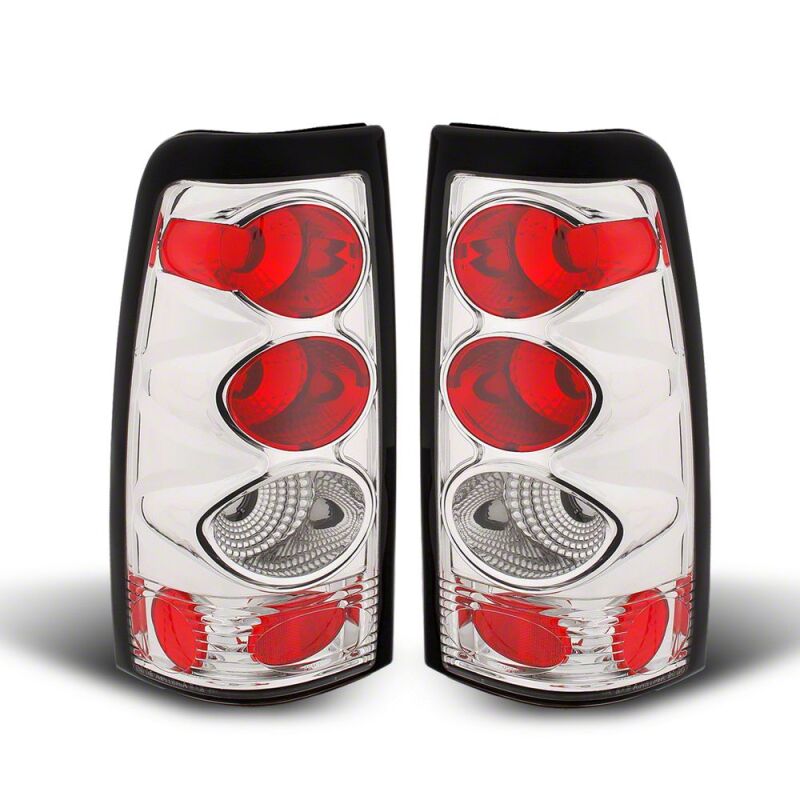 Raxiom for 1999-2002 Chevrolet Silverado 1500 Fleetside Axial Series Tail Lights- Chrome - Red/Clear Lens