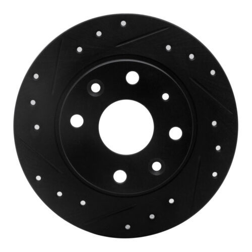 R1 Concepts for 90-93 Mazda Miata Rear Left Drilled & Slotted Black Brake Rotor