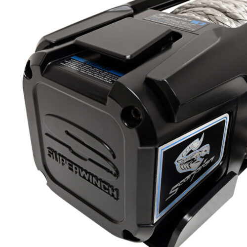 Superwinch 10000 LBS 12V DC 3/8in x 54ft Synthetic Rope Scorpion 10000SR Winch - Black Powdercoat - Image 7