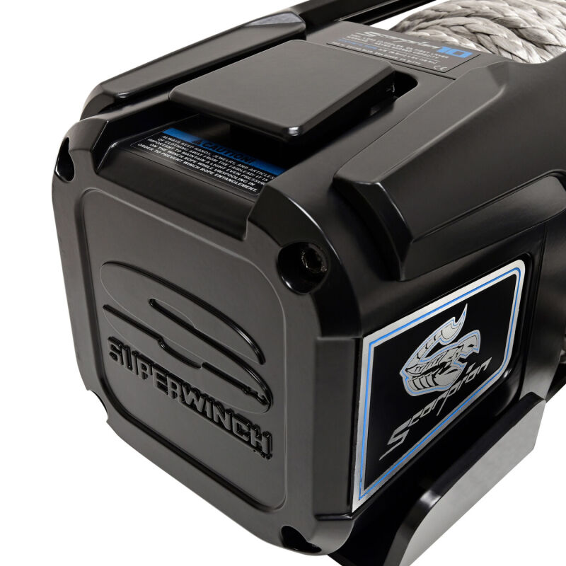 Superwinch 10000 LBS 12V DC 3/8in x 54ft Synthetic Rope Scorpion 10000SR Winch - Black Powdercoat - Image 7