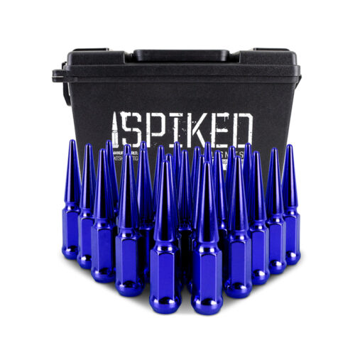 Mishimoto Steel Spiked Lug Nuts M14 x 1.5 24pc Set Blue - Image 4