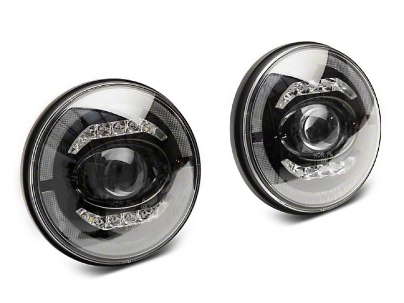 Raxiom for 2007-2018 Jeep Wrangler JK Axial Series LED Headlights- Black Housing (Clear Lens) - Image 2