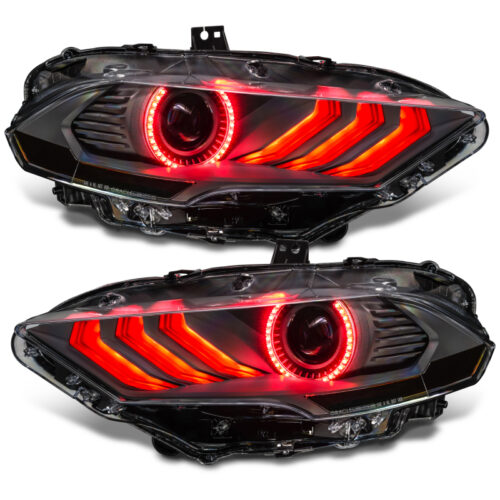 Oracle Lighting 18-23 Ford Mustang Dynamic ColorSHIFT LED Headlights - Black Series - Image 9
