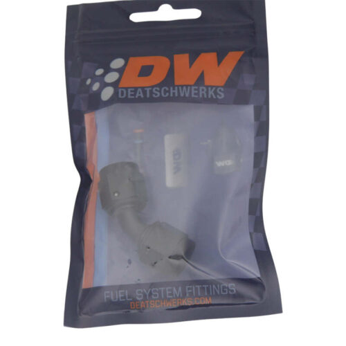 Alternative view of DeatschWerks 6AN Flare Female Swivel 45-Degree to 6AN Flare Female Swivel - Anodized Matte Black