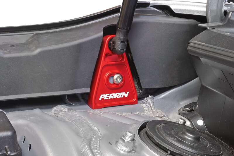 PERRIN 15+ Subaru WRX/STI High-Lift Hood Brackets - Red - Image 4