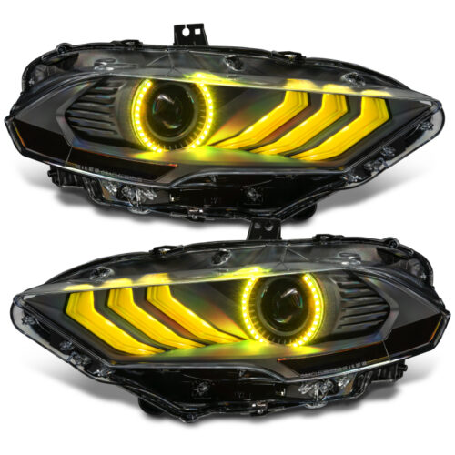 Oracle Lighting 18-23 Ford Mustang Dynamic ColorSHIFT LED Headlights - Black Series - Image 8