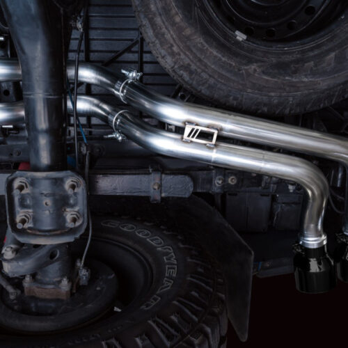 AWE Tuning Cat-Back Exhaust w/ BashGuard - Dual Diamond Black Tips for 16-22 Toyota Tacoma 0FG - Image 8