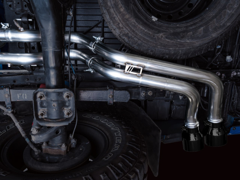 AWE Tuning Cat-Back Exhaust w/ BashGuard - Dual Diamond Black Tips for 16-22 Toyota Tacoma 0FG - Image 8