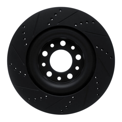 R1 Concepts for 2017-2025 Alfa Romeo Stelvio Rear Right Drilled & Slotted Black Brake Rotor - Image 5