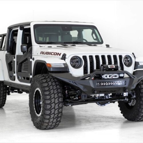 Addictive Desert Designs for 2020 Jeep Gladiator JT Stealth Fighter Front Bump w/ Top Hoop & Winch Mount - Image 3