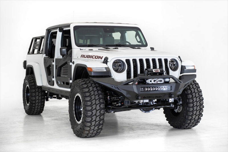 Addictive Desert Designs for 2020 Jeep Gladiator JT Stealth Fighter Front Bump w/ Top Hoop & Winch Mount - Image 3