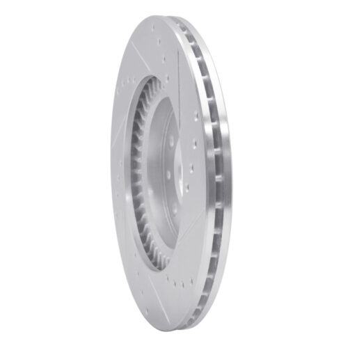 R1 Concepts for 06-15 Mazda MX-5 Miata Front Left Drilled & Slotted Silver Brake Rotor - Image 4