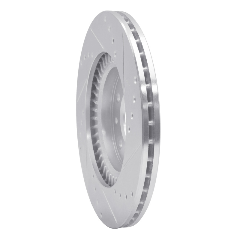 R1 Concepts for 06-15 Mazda MX-5 Miata Front Left Drilled & Slotted Silver Brake Rotor - Image 4