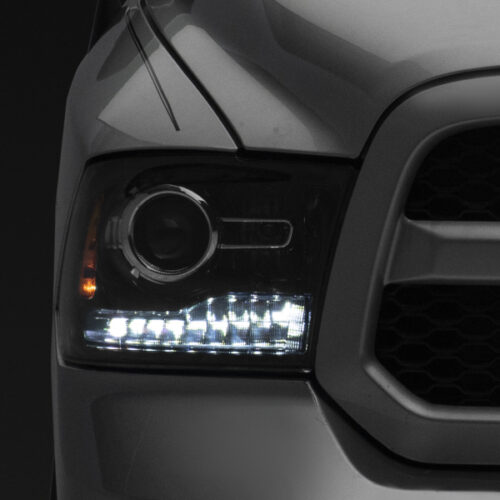 Raxiom for 2009-2018 Dodge RAM 1500 LED Halo Headlights w/Switchback Turn Signals- Blk Housing (Clear Lens) - Image 3