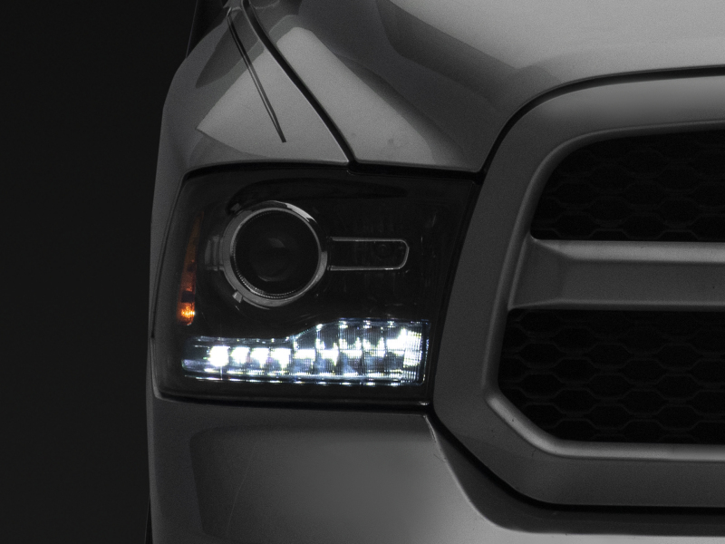 Raxiom for 2009-2018 Dodge RAM 1500 LED Halo Headlights w/Switchback Turn Signals- Blk Housing (Clear Lens) - Image 3