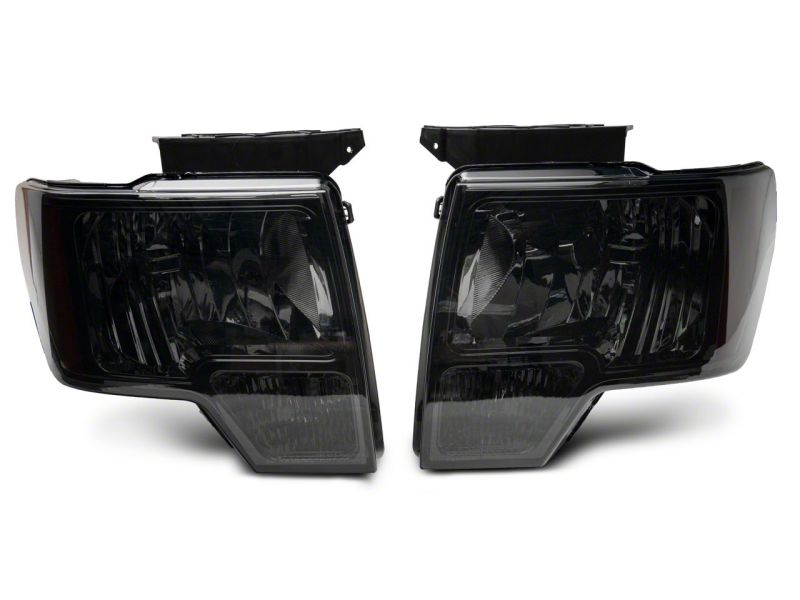 Raxiom for 2009-2014 Ford F-150 Axial OEM Style Rep Headlights- Chrome Housing- Smoked Lens - Image 2