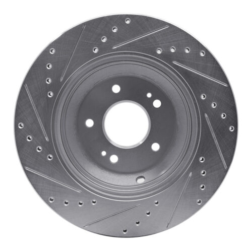 R1 Concepts for 18-23 Genesis G80 Rear Right Drilled & Slotted Silver Brake Rotor - Image 5