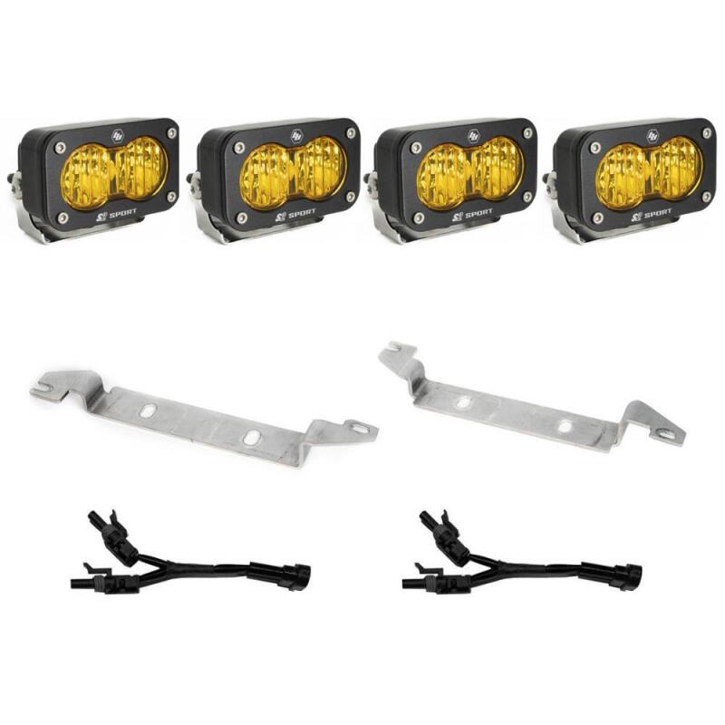 Baja Designs for 2022+ Toyota Tundra S2 Sport Fog Pocket Kit - Baja Amber