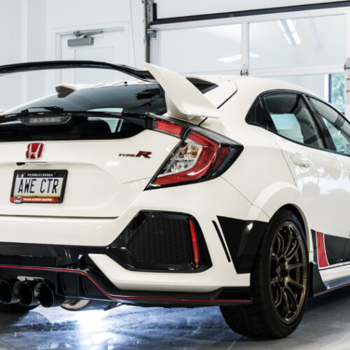 Alternative view of AWE Tuning Track Edition Exhaust w/Front Pipe & Triple Diamond Black Tips for 2017+ Honda Civic Type R