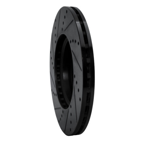R1 Concepts for 08-25 Audi A4 Quattro Front Right Drilled & Slotted Black Brake Rotor - Image 4