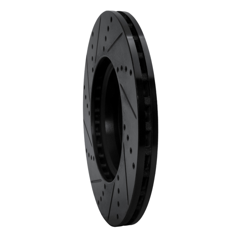 R1 Concepts for 08-25 Audi A4 Quattro Front Right Drilled & Slotted Black Brake Rotor - Image 4