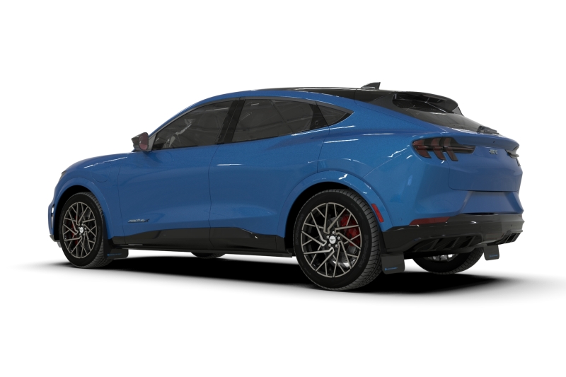 Rally Armor 21-26 Ford Mustang Mach-E/GT/Rally Black UR Mud Flap w/Metallic Black Logo - Image 3