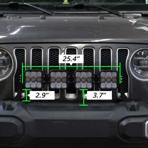 Diode Dynamics Jeep JL SS5 4-Pod CrossLink Grille Lightbar Kit Pro - White Combo - Image 4