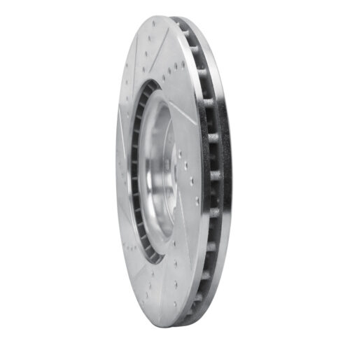 R1 Concepts for 2017-2025 Alfa Romeo Giulia Front Right Drilled & Slotted Silver Brake Rotor - Image 4