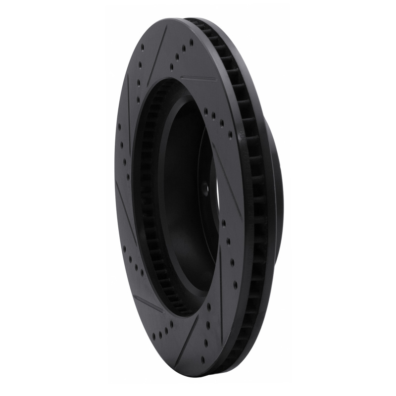 R1 Concepts for 05-23 Toyota Tacoma Front Right Drilled & Slotted Black Brake Rotor - Image 4