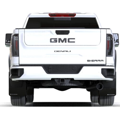 Rally Armor 20-26 GMC Sierra 2500/3500 HD Denali Black Mud Flap w/Metallic Black Logo - Image 5