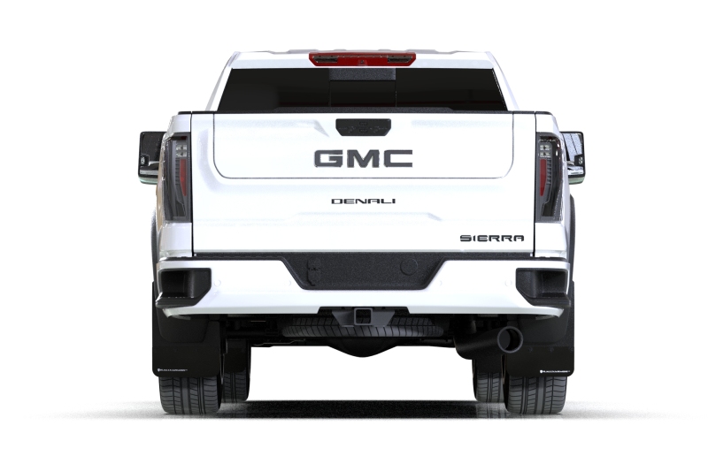 Rally Armor 20-26 GMC Sierra 2500/3500 HD Denali Black Mud Flap w/Metallic Black Logo - Image 5
